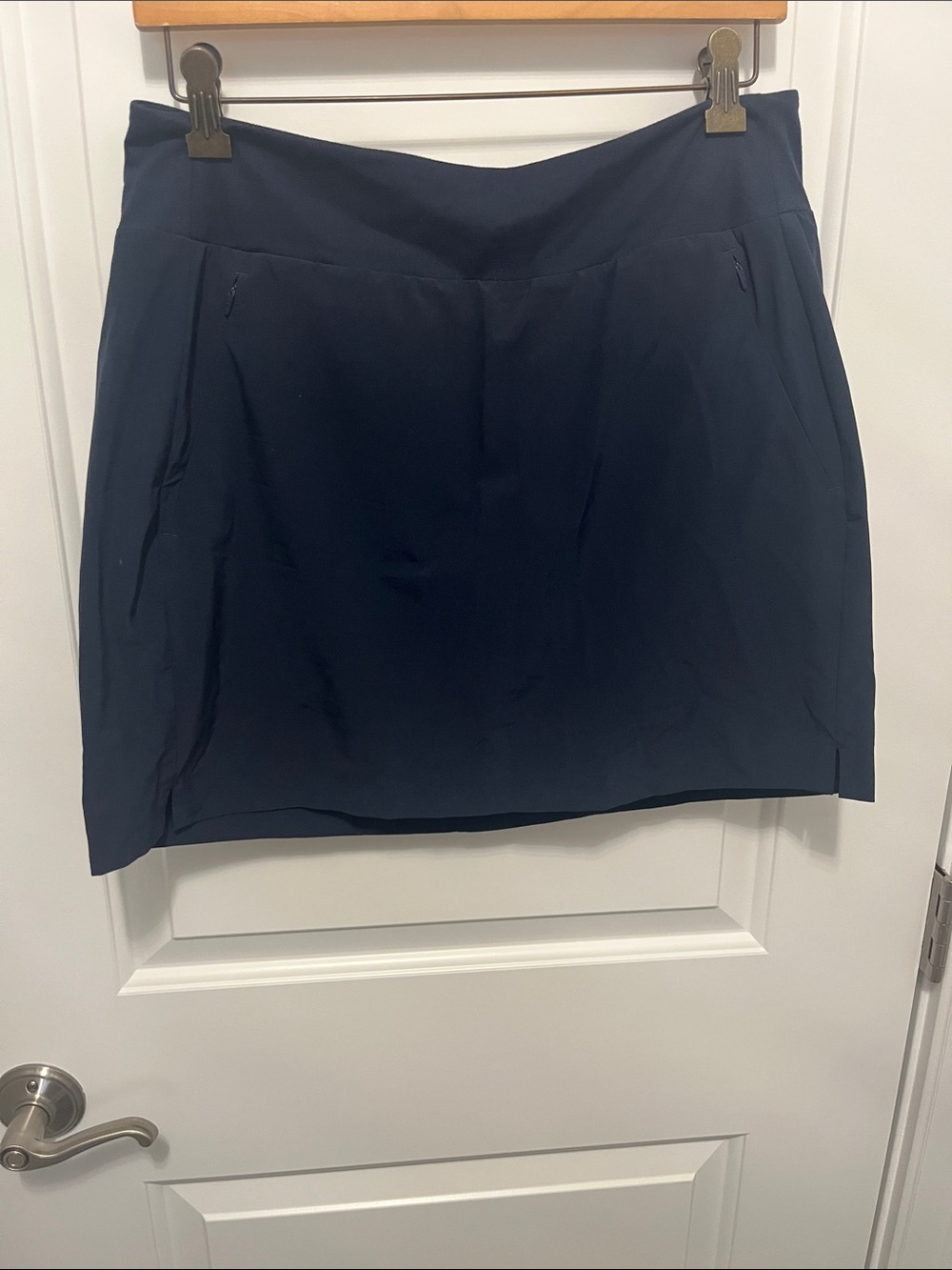 Athleta Navy Performance Skort with Zip Pockets